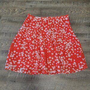 BANANA REPUBLIC | Clip Dot Pleated Fit-and-Flare Floral Skirt | Sz. 0